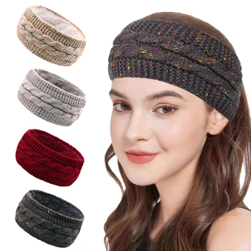 Women's Winter Chunky Knit Hea - Fleece Ear Warmer Band 评论和价格