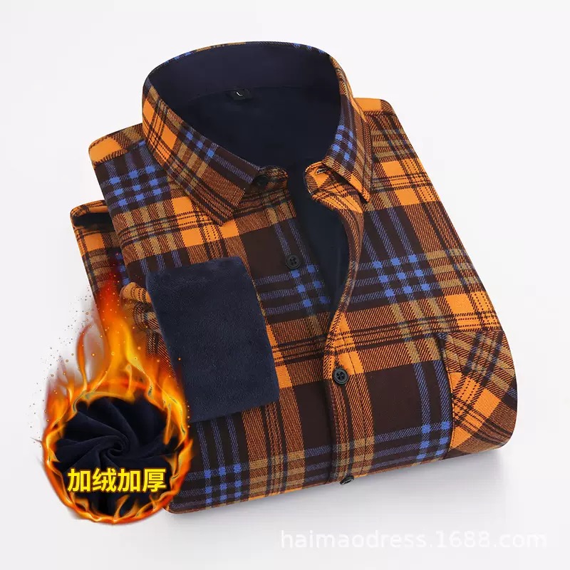 Winter New Fashion Trend With  - Flannel Shirt Lined 评论和价格