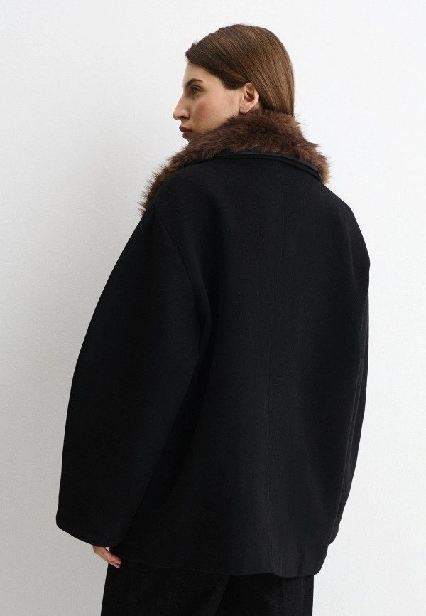 Women Oversized Double Breaste - Wool Coat Peacoat 评论和价格