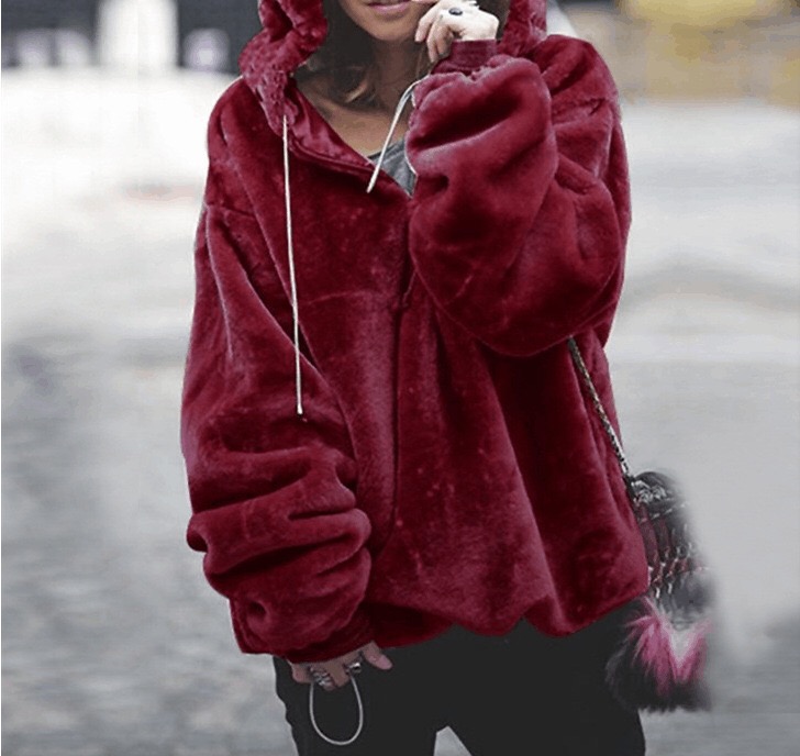 Women's Faux Fur Coat autumn w - Wool Coat Peacoat 评论和价格