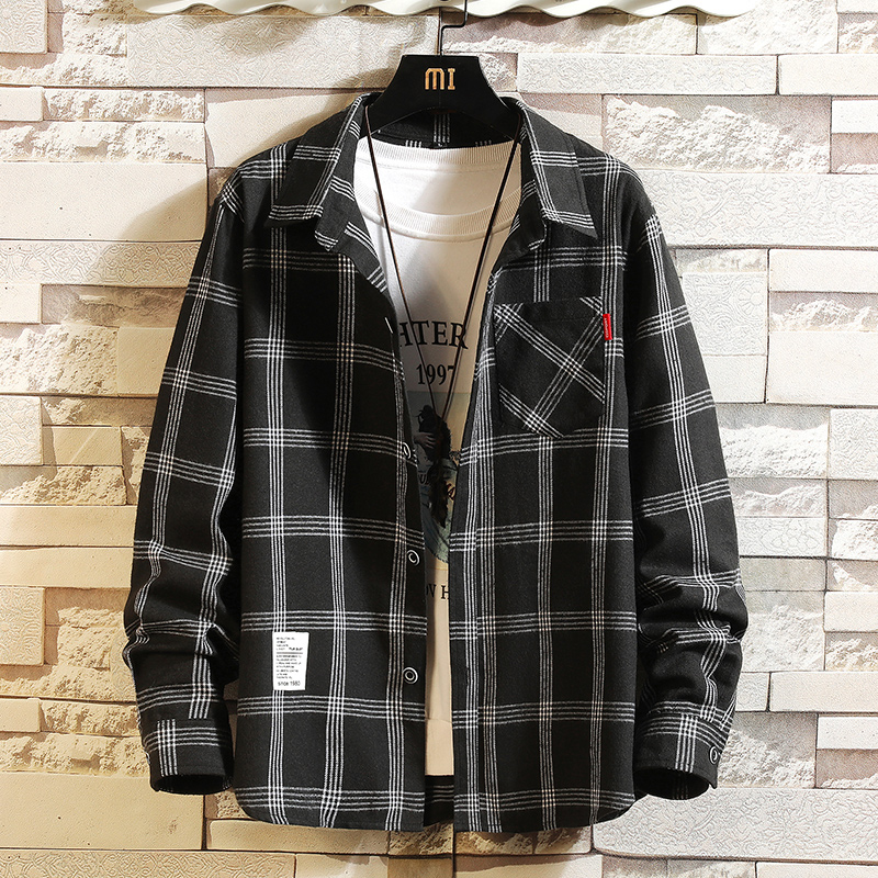 2027 Summer Men's Plaid Shirt  - Flannel Shirt Lined 评论和价格