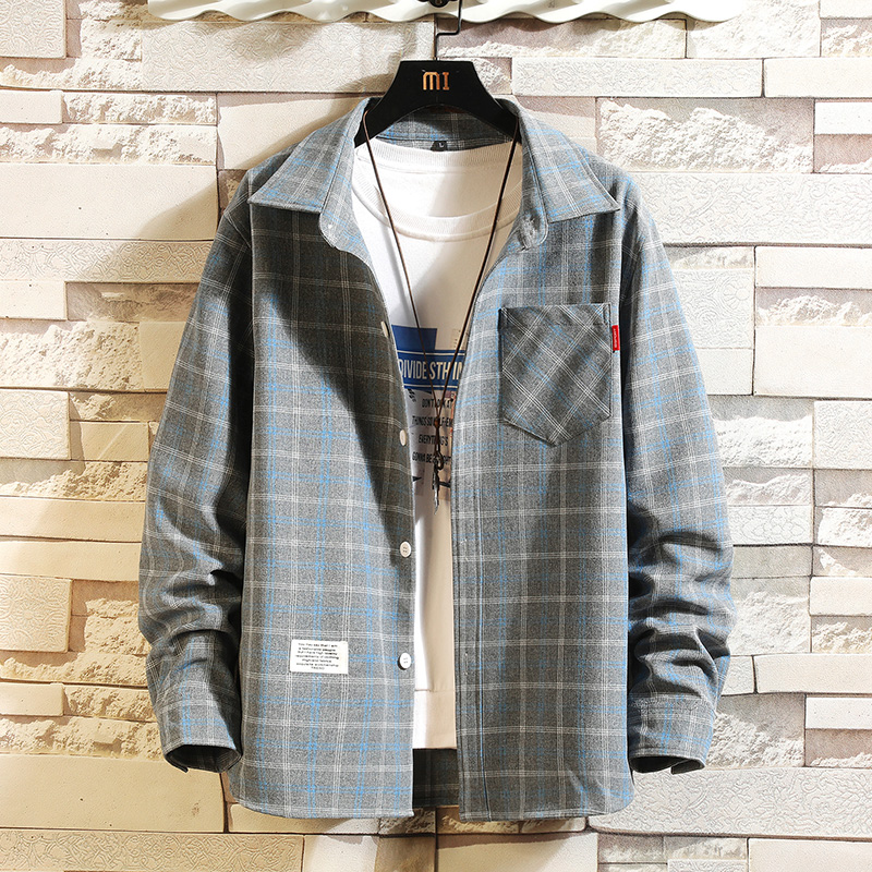 2027 Summer Men's Plaid Shirt  - Flannel Shirt Lined 评论和价格