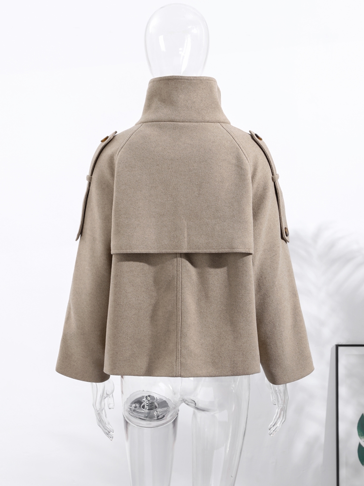 Fashion Women's Stand Collar C - Wool Coat Peacoat 评论和价格