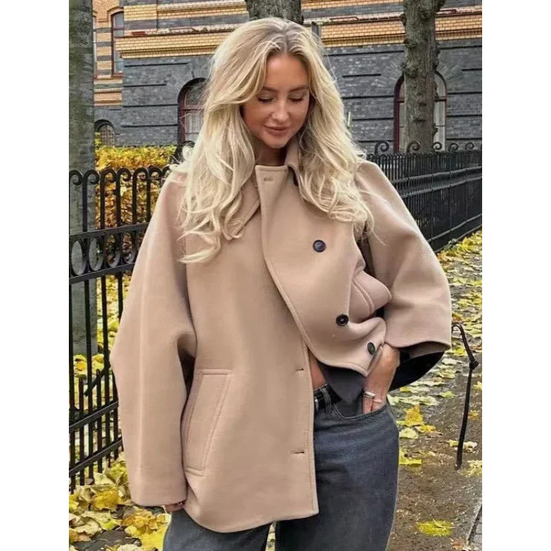 Women Chic French Tweed Coat L - Wool Coat Peacoat 评论和价格