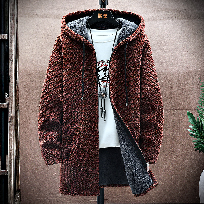 Men's Cardigan Cashmere Long C - Wool Coat Peacoat 评论和价格
